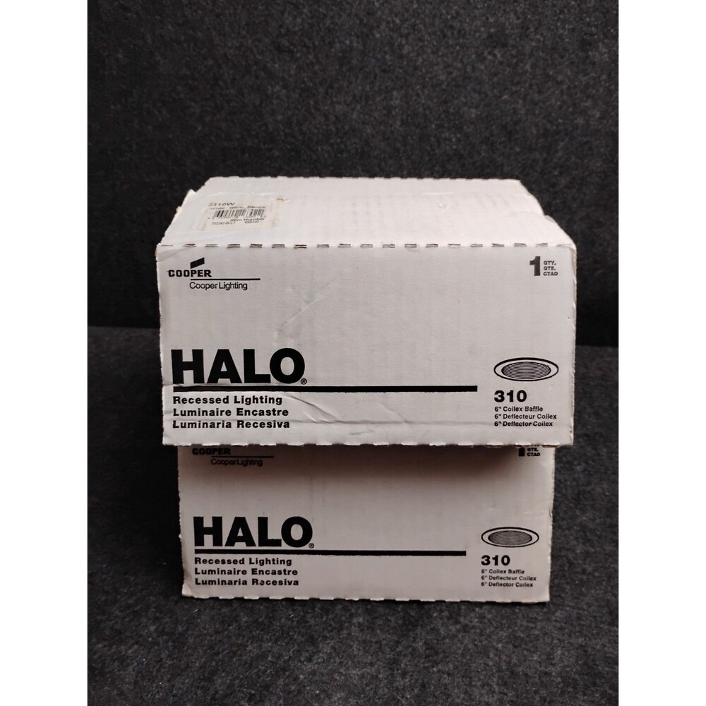 Cooper Lighting HALO 310W 6” Coilex Baffle Recessed Lighting White LOT of 2